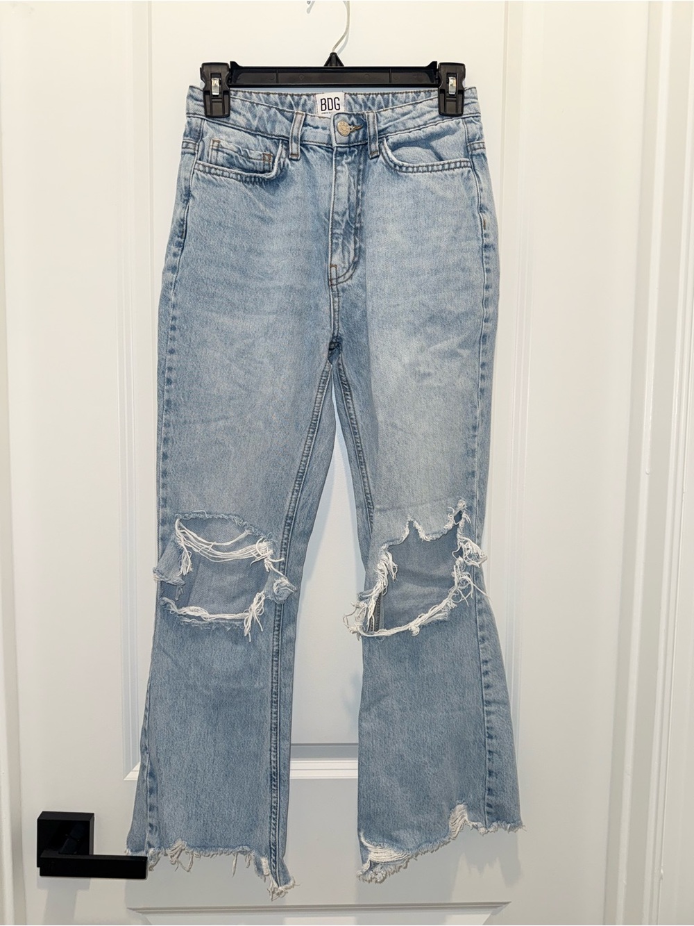 BDG Light Blue Ripped Flare Jeans